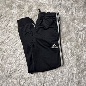 Adidas Kids size 8 Black Joggers with White Stripes
